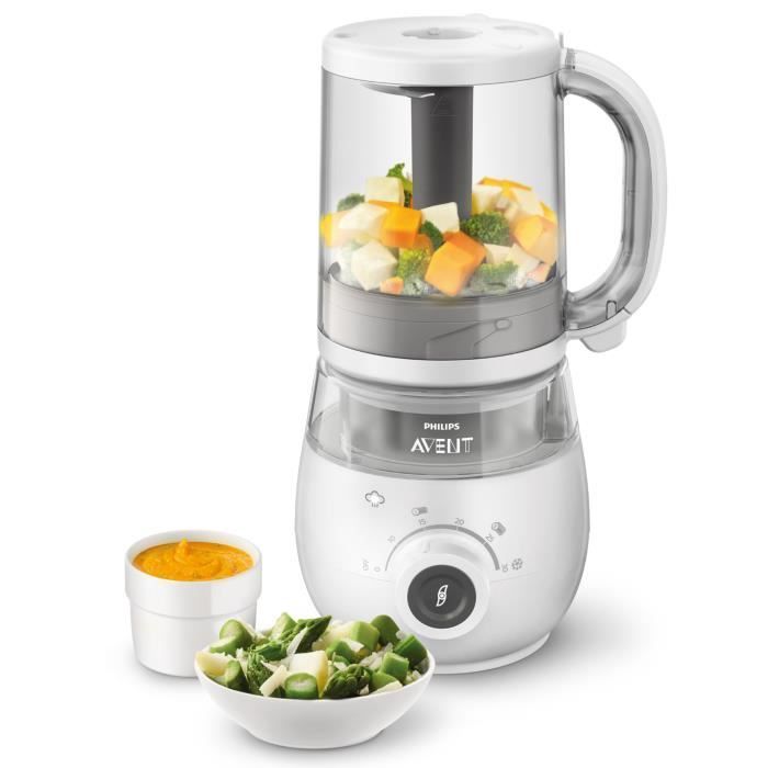 Robot da cucina e frullatore 4 in 1 - PHILIPS AVENT - SCF883/01 - Capacità 1000 ml - Potenza di frullatura 400 W - Grigio