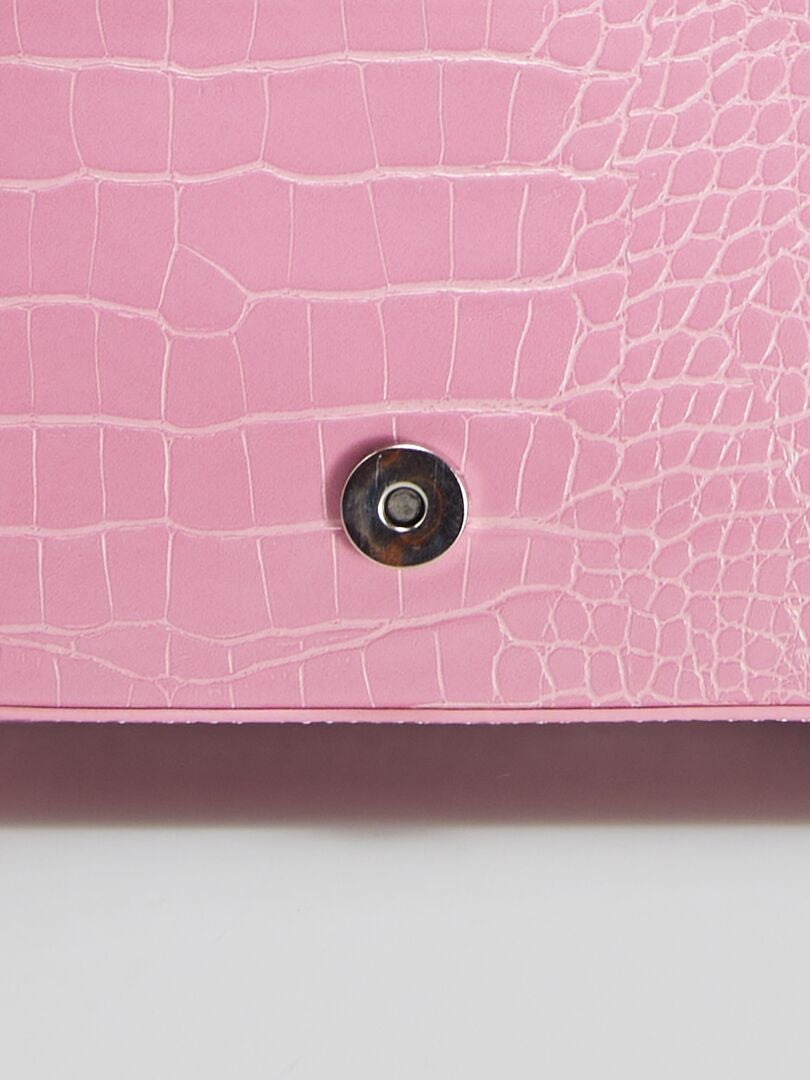 Bolso de hombro con efecto cocodrilo - ROSA