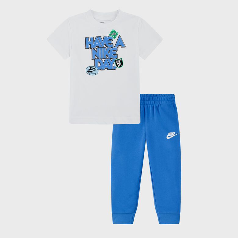 Completo sportivo composto da maglietta a maniche corte e pantaloni in pile (2 pezzi)