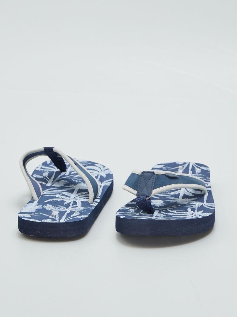 Chinelo de dedo com tira de tecido - AZUL