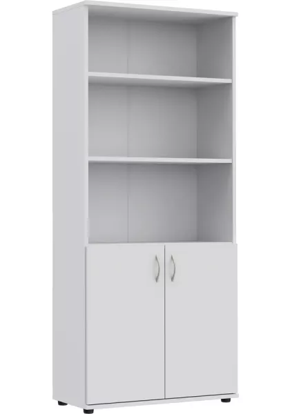 Biały regał biurowy z drzwiczkami - Maro