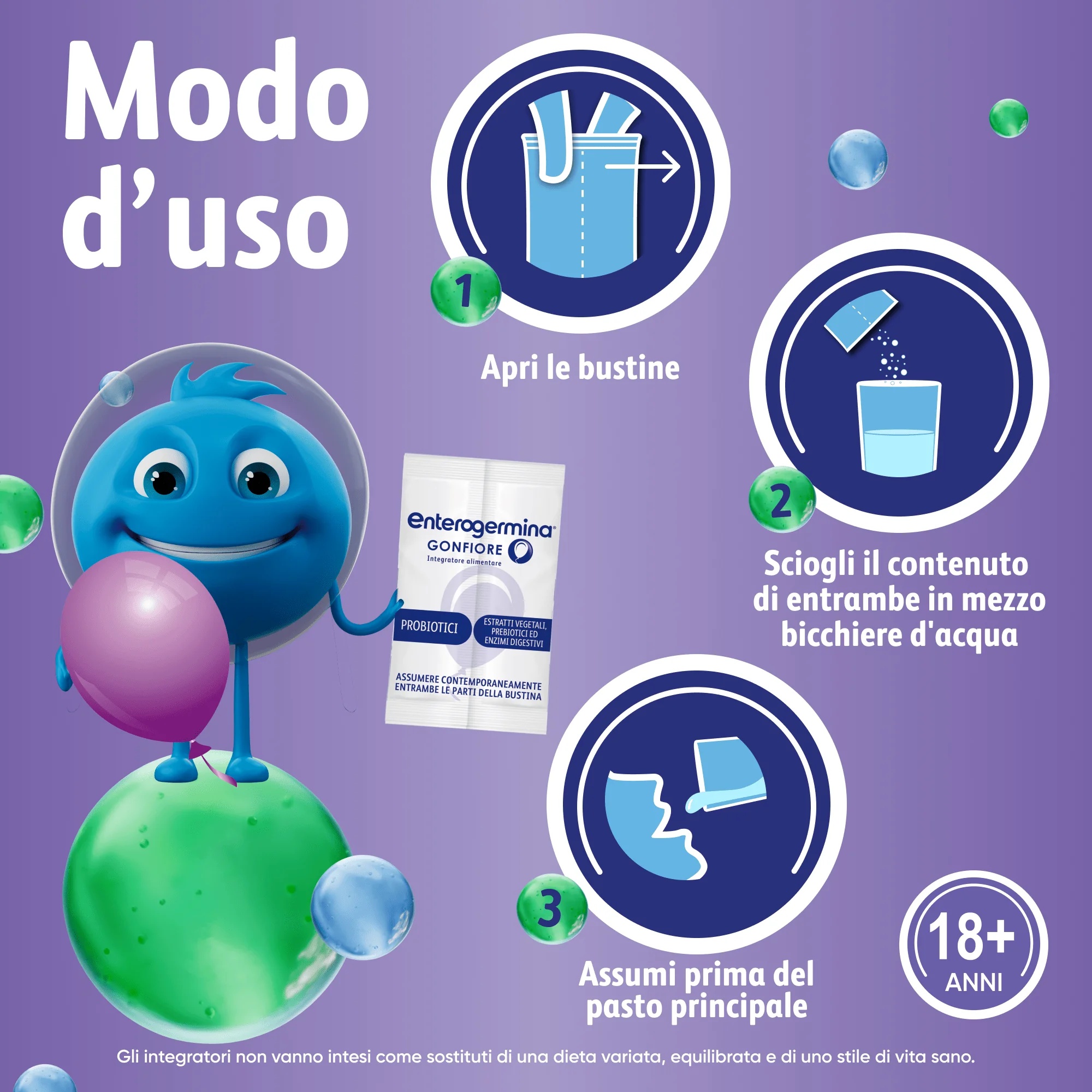 ENTEROGERMINA Complément alimentaire Enterogermina contre les ballonnements et les flatulences 10 sachets