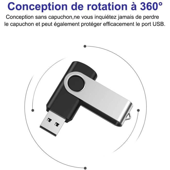 Clé USB 2.0 - NOIR - 128 Go - Stockage Rotation Disque Mémoire Stick