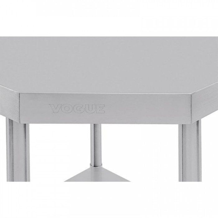 Table inox d'angle (H)960 x (L)800 x (P)600 mm avec dosseret