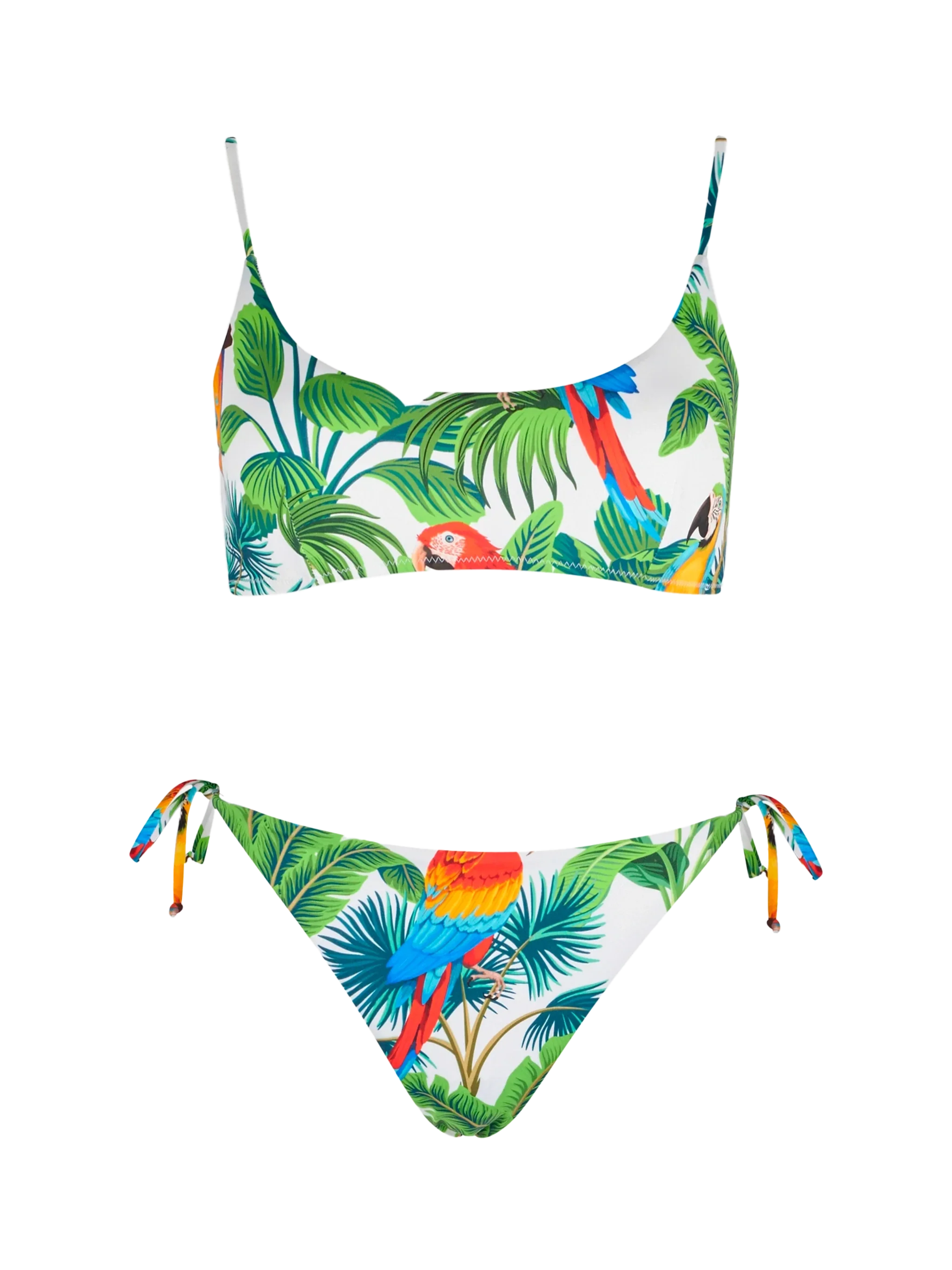Bralette bikini met papegaaienprint