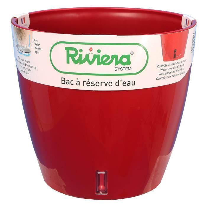 Vaso de flores com reservatório de água - RIVIERA - EVA NOVO Redondo - Ø 36 x A 33 cm - Vermelho