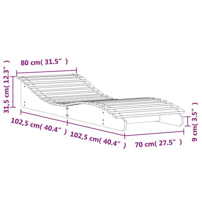Tumbona vidaXL, tumbona para patio, cama de día para jardín, cama de día para piscina, terraza, balcón, moderna, madera blanca 832585