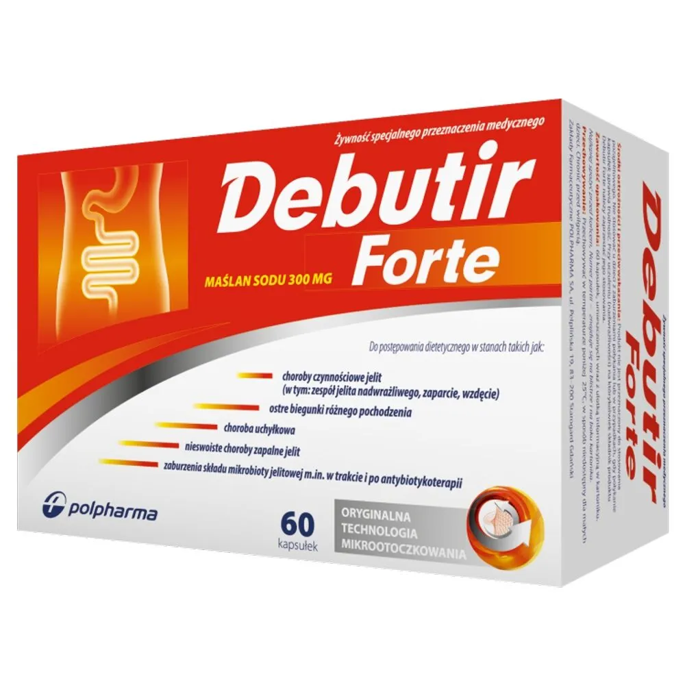 Debutir Forte, Maślan sodu 300 mg, Kapsułki