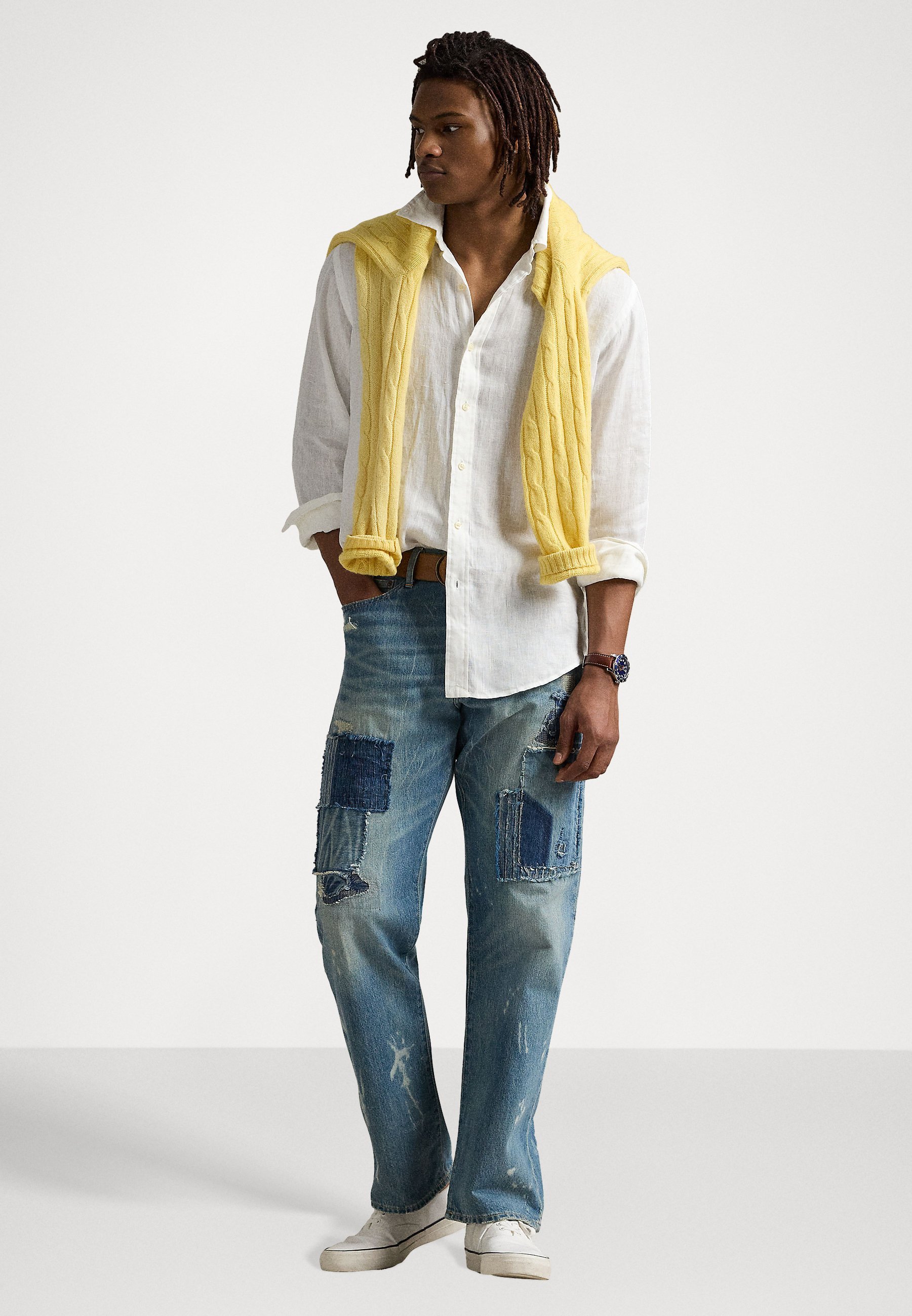 Polo Ralph Lauren Slim Fit linnen overhemd - Overhemd - keramisch wit