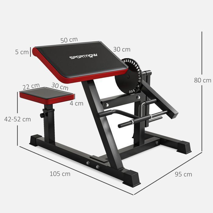 Machine Biceps Triceps Curlbank-Banc de curl -HJKJYX-Siège à cinq positions de réglage-Charge maximale Jusqu’à 60kg