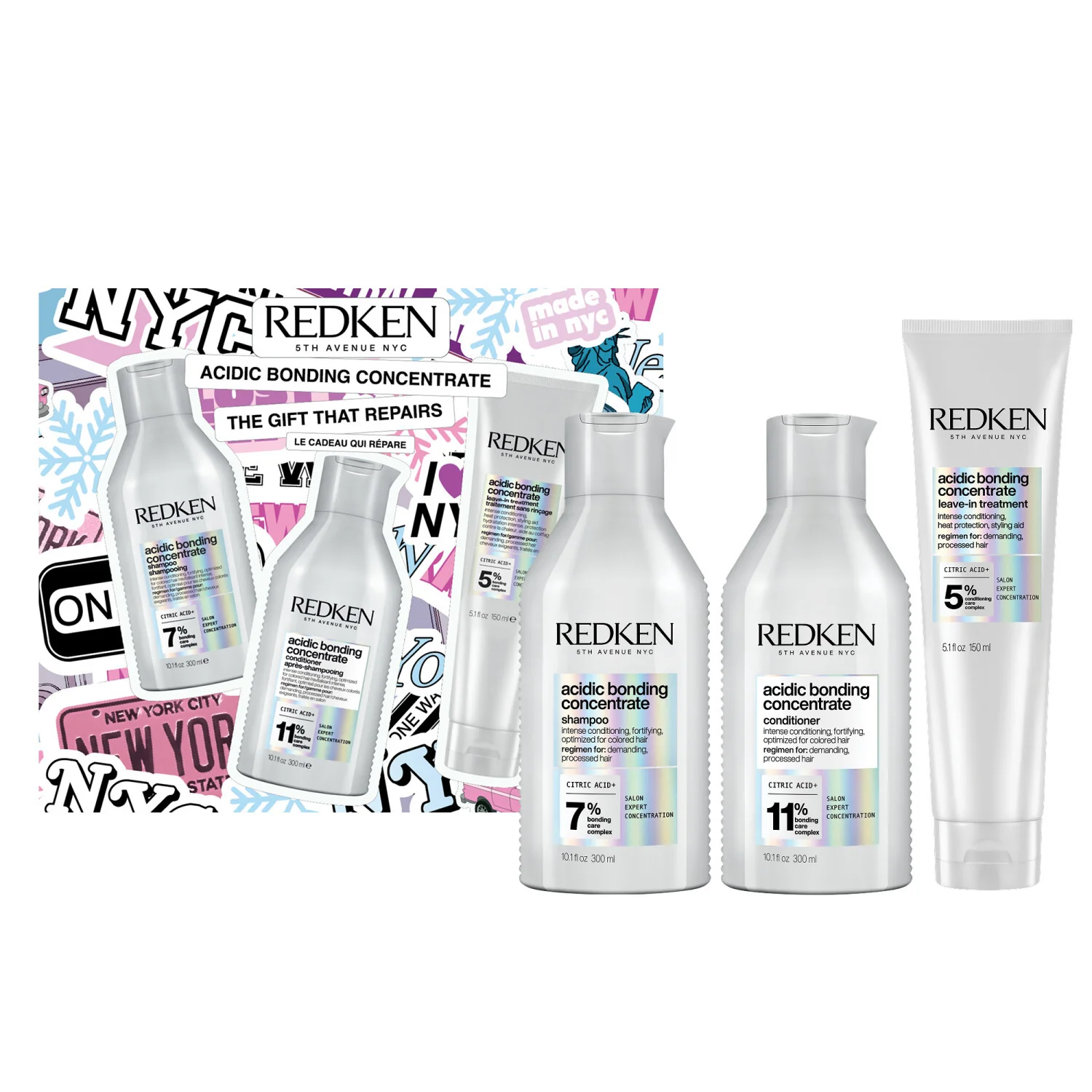 Acidic Bonding Concentrate Cofanetto Natale Shampoo, Conditioner & Leave-in - Cofanetti per Capelli, Shampoo Riparatore, Balsamo Riparatore Capelli, Crema Capelli