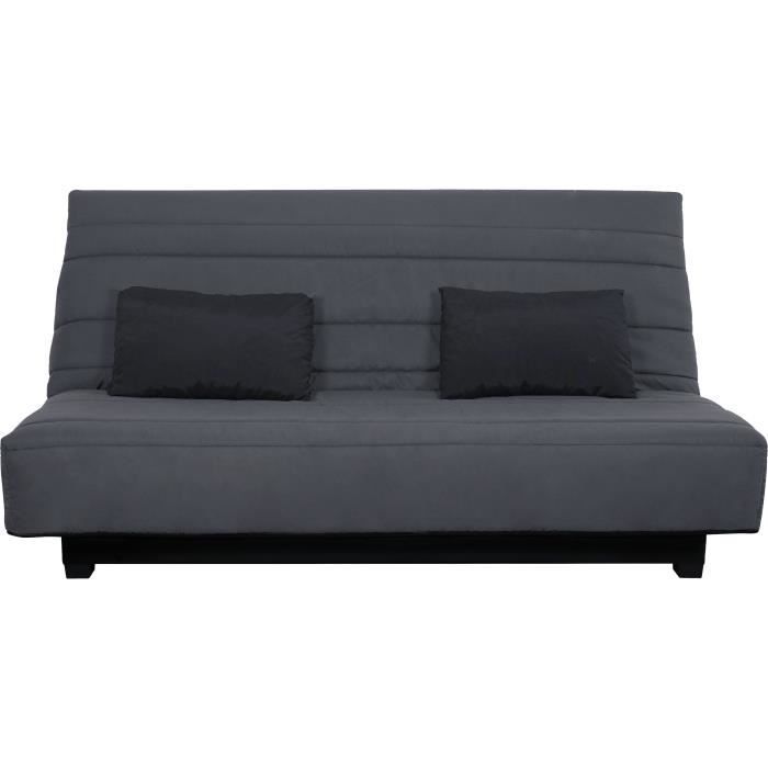 Sofá cama de 2 plazas con sistema clic-clac de DUNLOPILLO - Gris - DREAMER