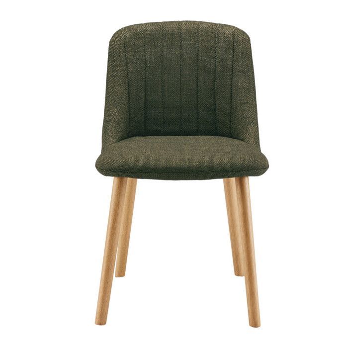 Goeurvant Chaises modernes avec coussin épais, dossier ergonomique et pieds bois, style et confort réunis - Lot de 6 - Vert de pré