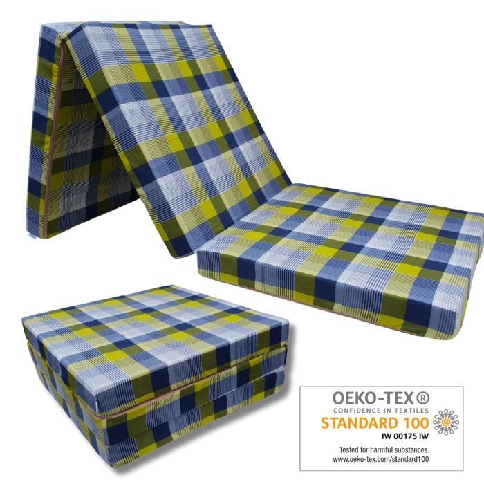 Opvouwbare futonmatras 195x65x10 cm, 65x195 cm, 10 cm dik, keuze uit verschillende kleuren (002)