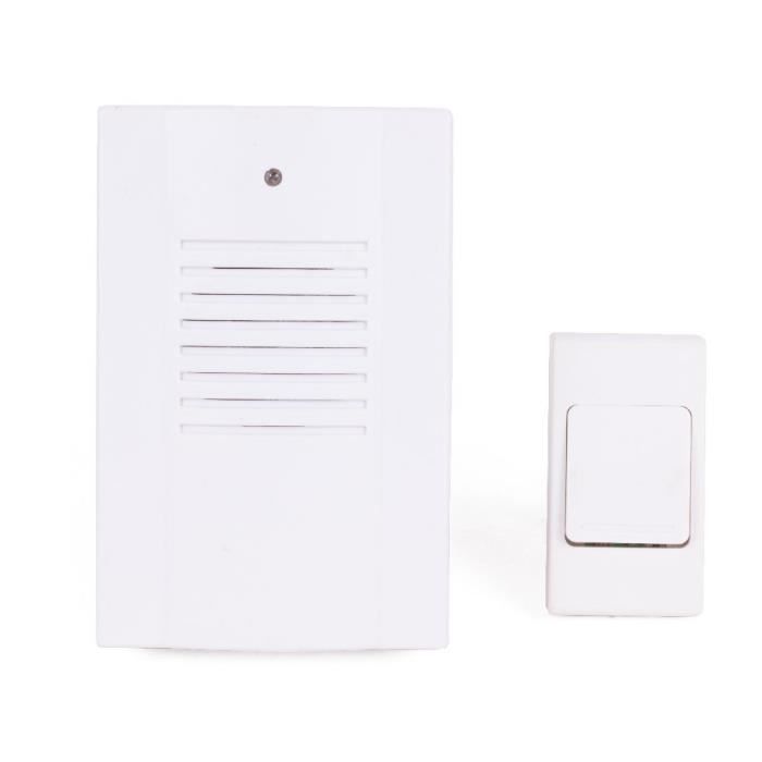 Wireless Doorbell - 30 Meters - 16 Melodies - Battery Operated - White