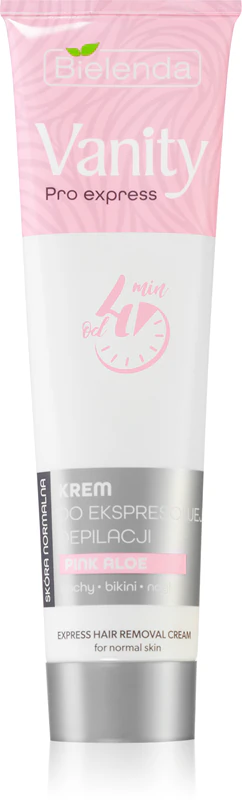 Creme depilatório Bielenda Vanity Pro Express para virilha, axilas e mãos, para pele sensível.