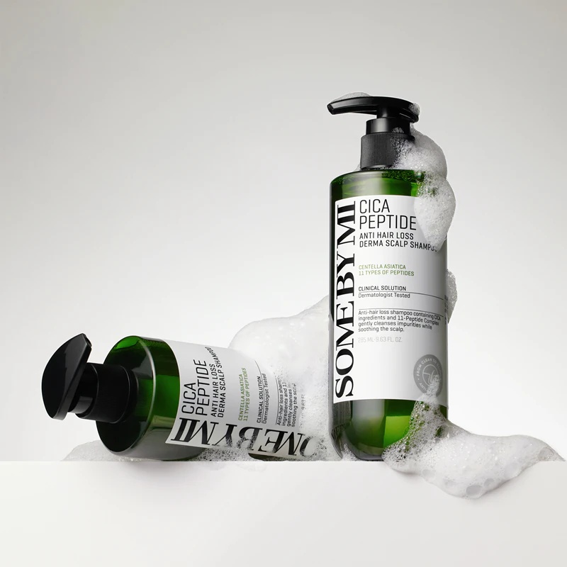Some By Mi Cica Peptide Derma Scalp Shampoo stiprinošs šampūns pret matu izkrišanu ar nomierinošu efektu