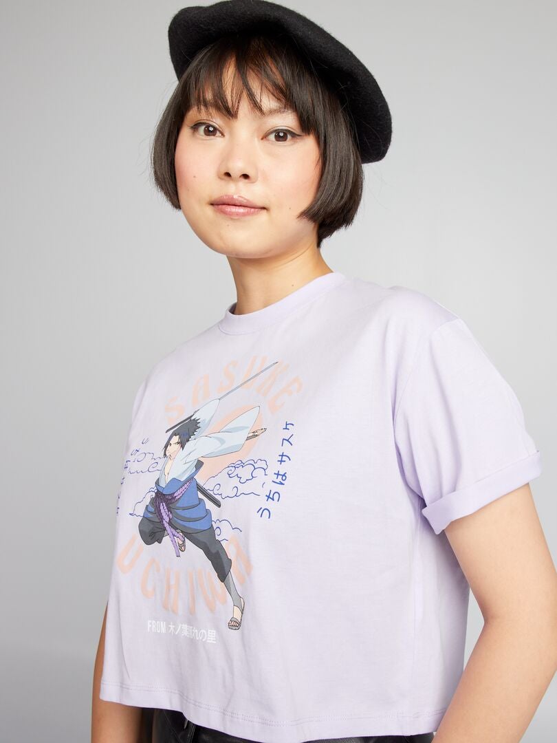 Camiseta cropped 'Sasuke' - ROXA
