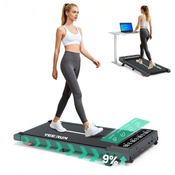 Tapis de course - YEE RUN - Moteur 2,5 HP - Vitesse 1-6 km/h - Inclinaison manuelle 9%