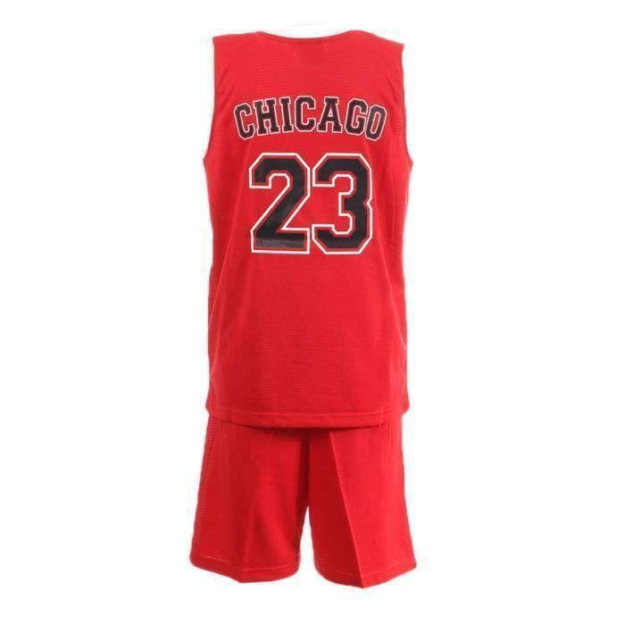 Basketball-Set – SPORT ZONE – Chicago – Rot/Schwarz – Trikot + Shorts – 100 % Polyester