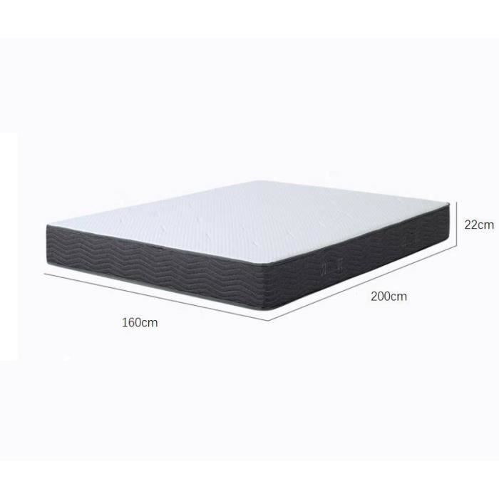 Materasso - Memo - 160x200 cm - Spessore 22 cm - 8 zone di comfort - Schiuma memory