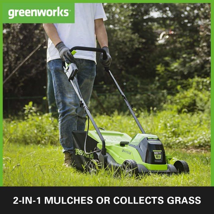 Lawnmower + Trimmer - GREENWORKS - 1305007 - 33 cm - 4Ah Battery - 47 min Run Time