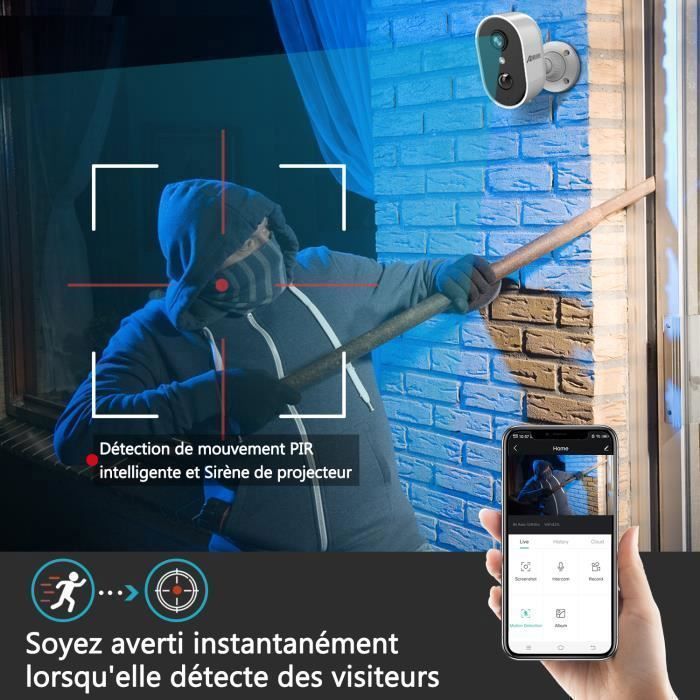 Cámara de vigilancia inalámbrica WiFi ANRAN con batería, audio bidireccional, visión nocturna a color y almacenamiento esencial en la nube.