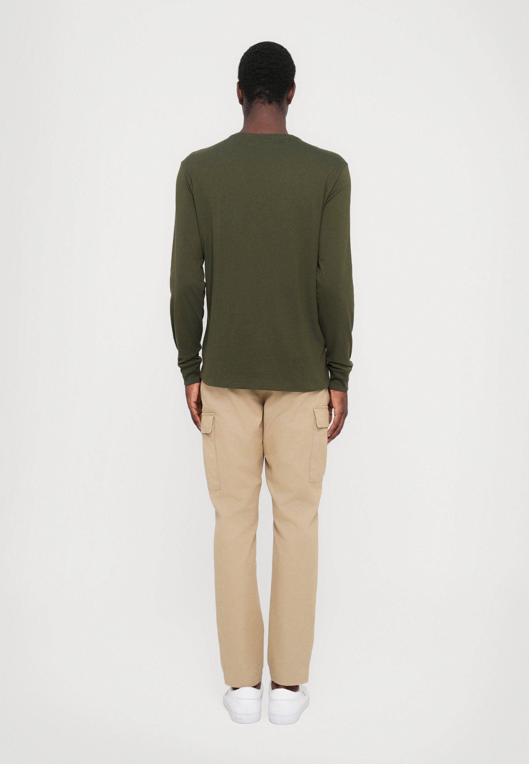 Polo Ralph Lauren T-shirt slim fit personalizzata - Maglia a maniche lunghe - verde oliva aziendale
