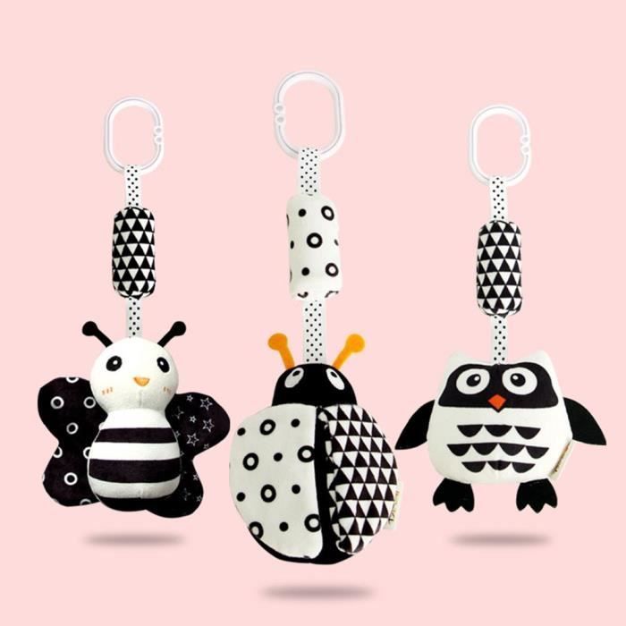 SALALIS Baby Stroller Toys - Owl - Black and White - Rattles - Activity Toys