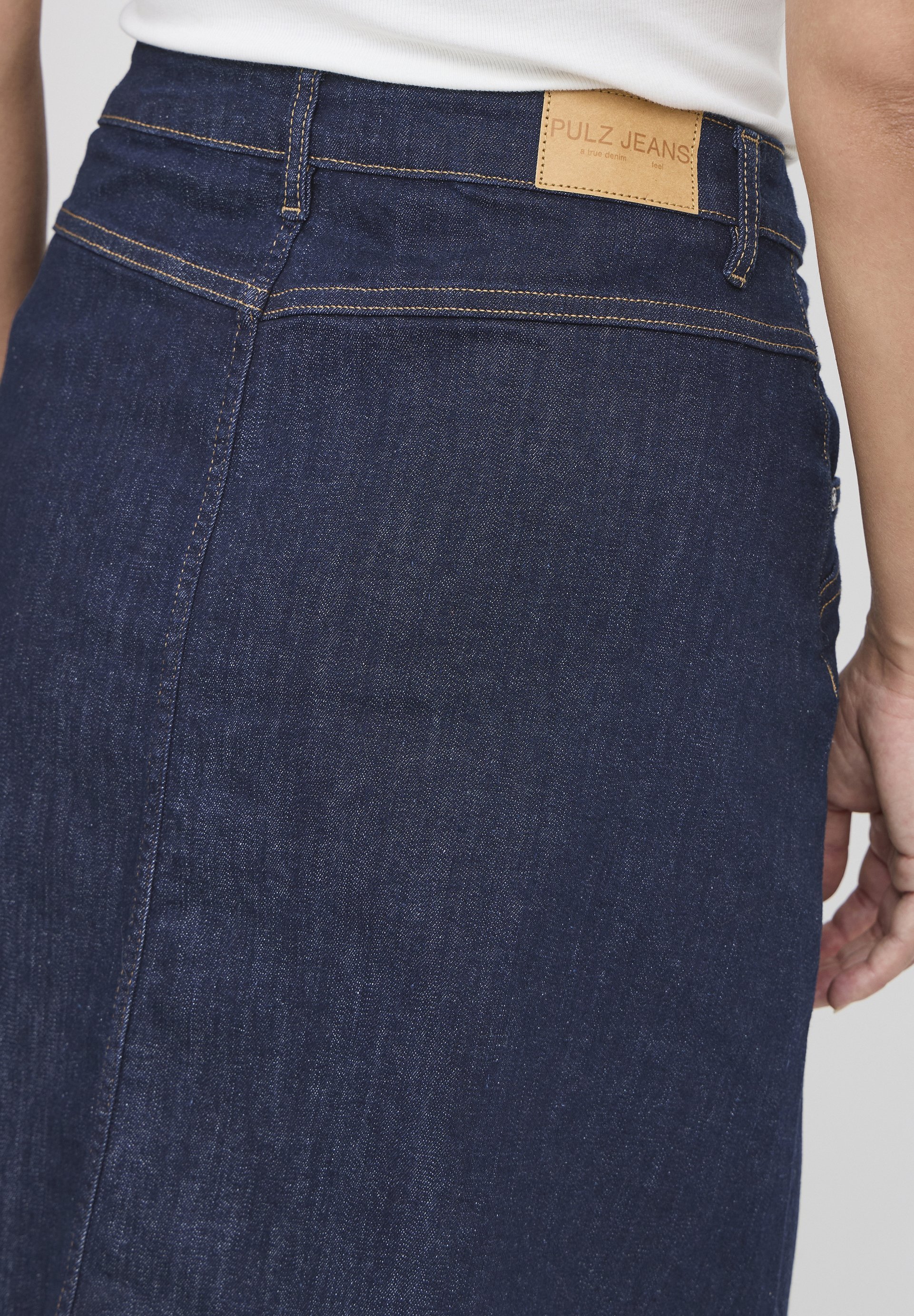 PULZ KATJA - A-lijn rok - ongewassen denim