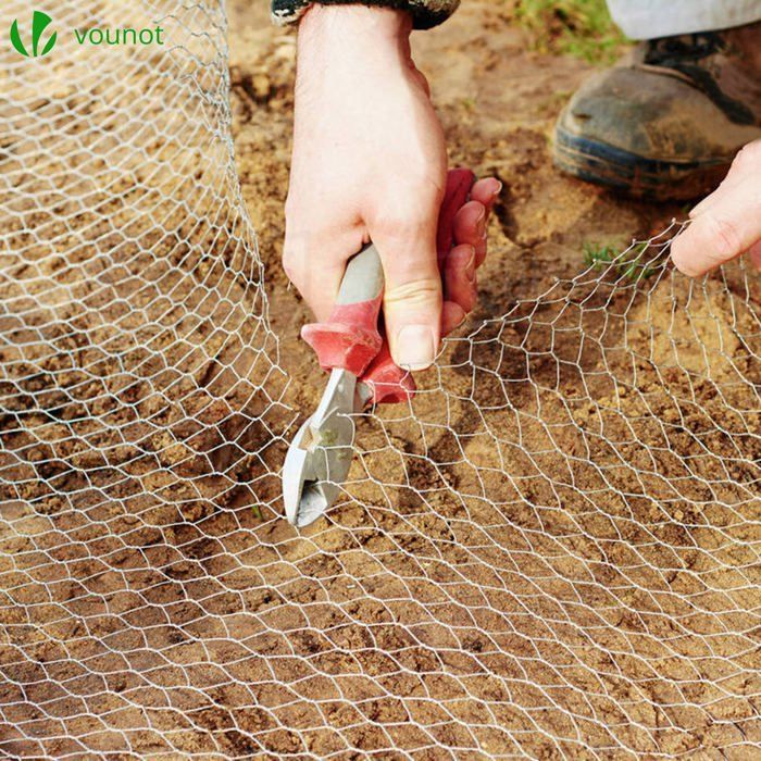 Malla metálica VOUNOT® para gallineros - Metal recubierto de PVC gris - Malla de 13 mm - 1x25 m - Cercado para gallineros