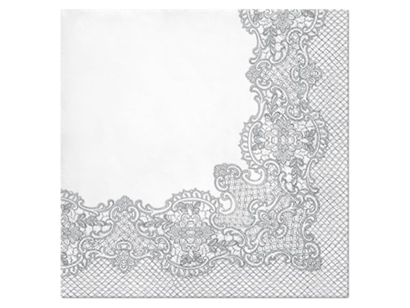 Serwetki Lace Silver 20 szt. 33x33 cm