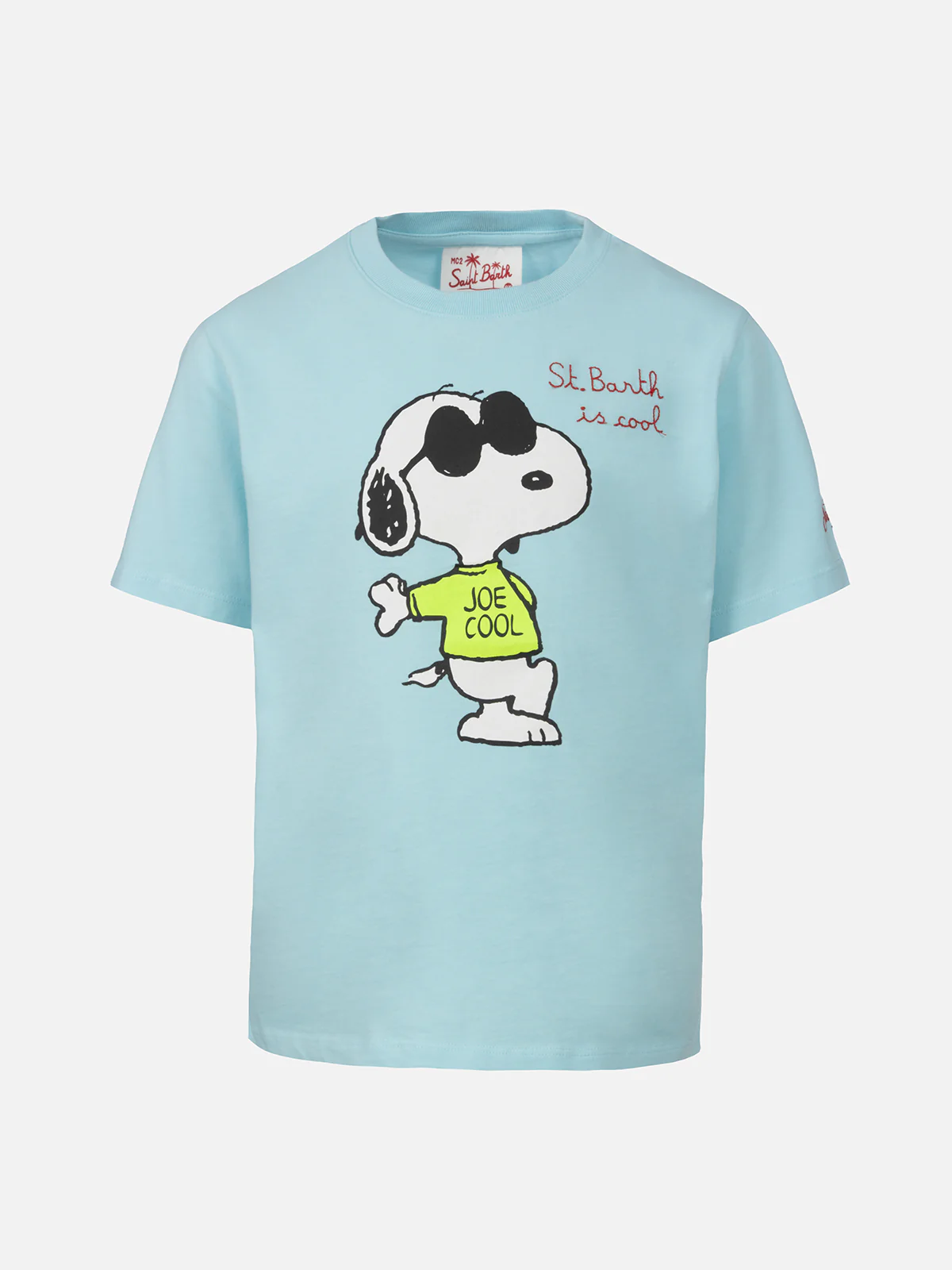 Kinder T-shirt van katoen met Snoopy-print en St. Barth-borduurwerk.
