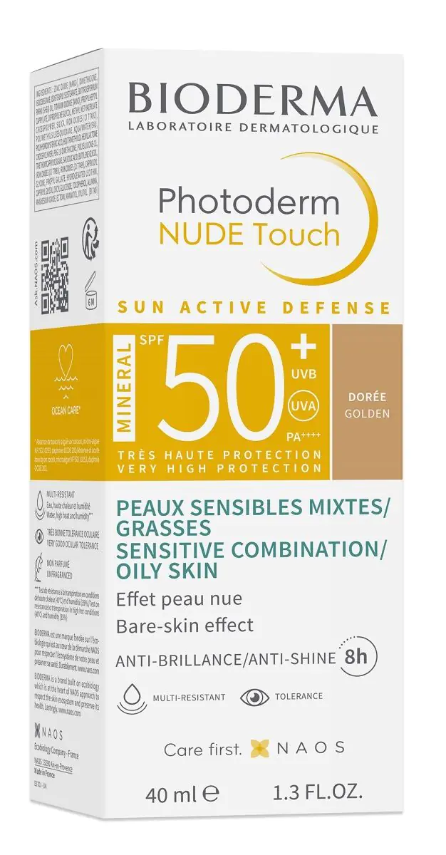 Bioderma Photoderm Nude Touch Mineral Ochronny podkład mineralny SPF 50+, Ciemny