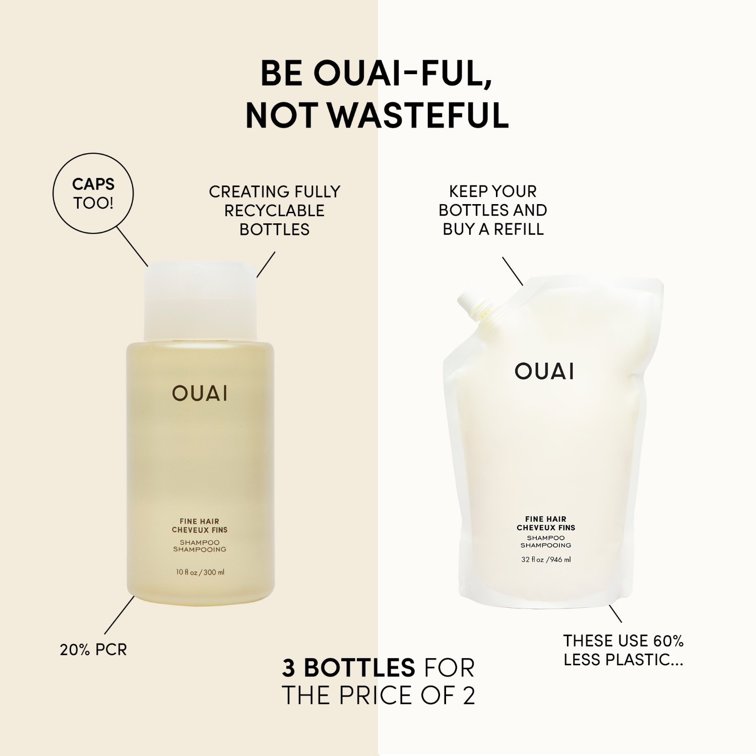 Ouai šampon za tanku kosu – 89 ml