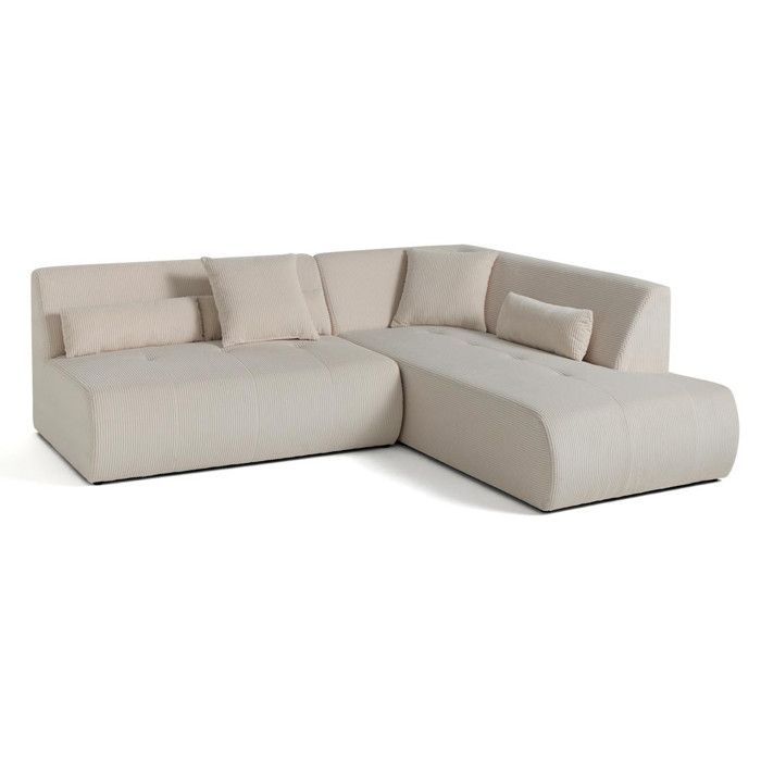 Onyx – Modulares Ecksofa rechts – 5-Sitzer – in Cord – Beige
