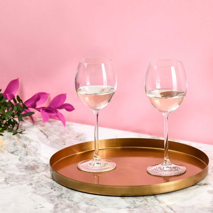 Krosno Kleine Kristallen Witte Wijnglazen - Set van 6 Glazen - 280 ml - Venezia Collectie - Vaatwasmachinebestendig