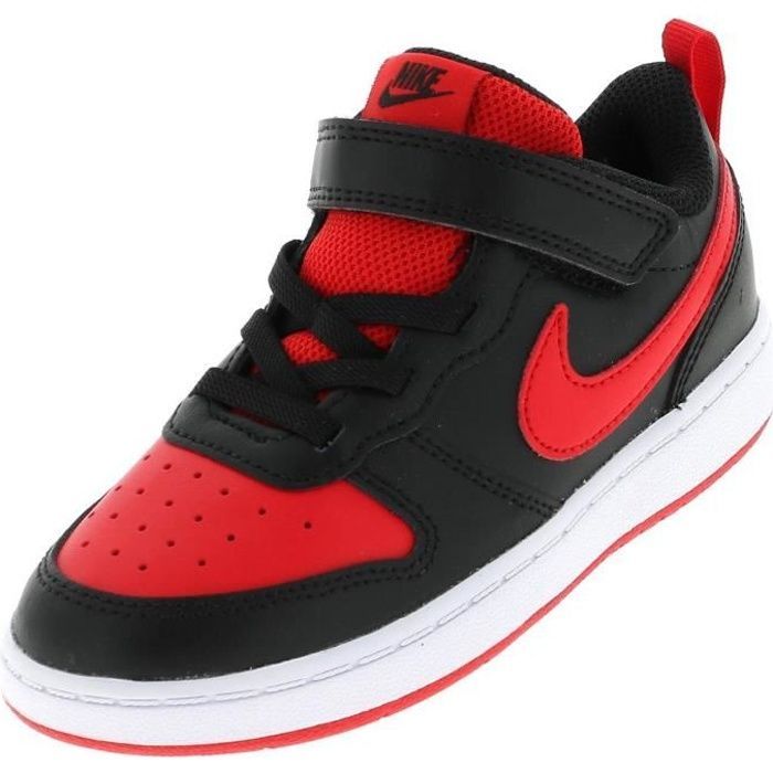Chaussures - NIKE - Court Borough - Enfant Garçon - Noir - Serrage scratch