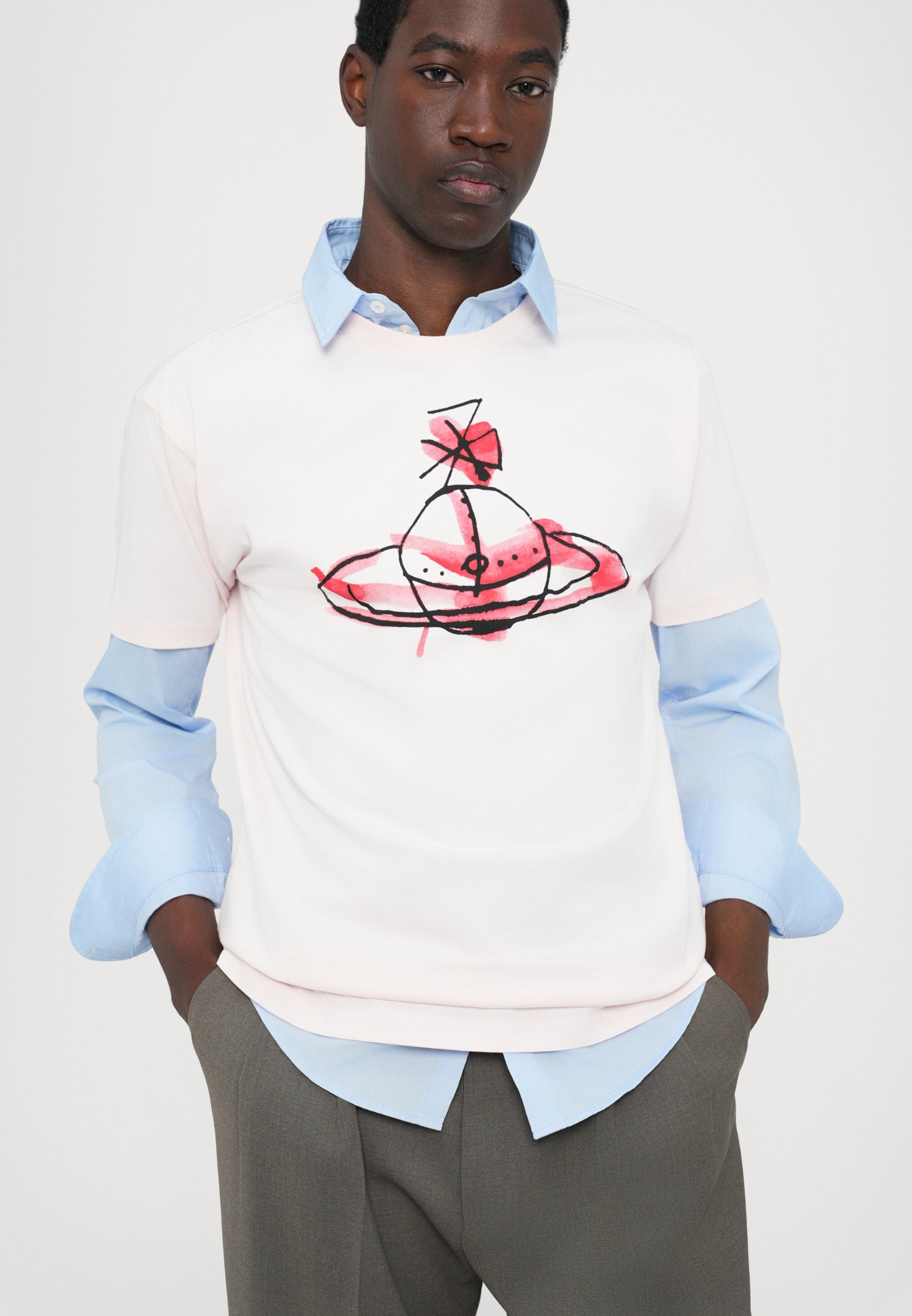 Vivienne Westwood DRAWN ORB CLASSIC UNISEX - Bedrucktes T-Shirt - Blush
