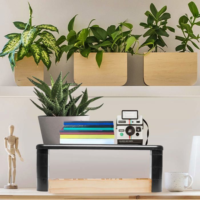 Duronic DM055 Monitor Stand for 40 x 28 cm Laptop/LCD/LED/TV Screen Riser, Height Adjustable from 4 to 15