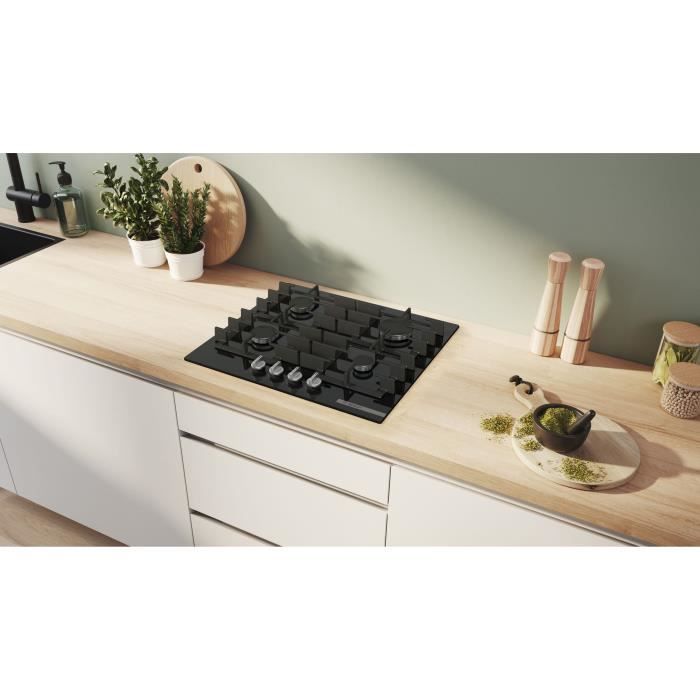 Gaskochfeld – BOSCH Serie 6 – 4 Brenner – 52 x 59 x 4,5 cm – PPP6A6I40 – Schwarz