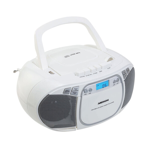 CD/MP3-kassettspelare E66476 (MD44176), vit