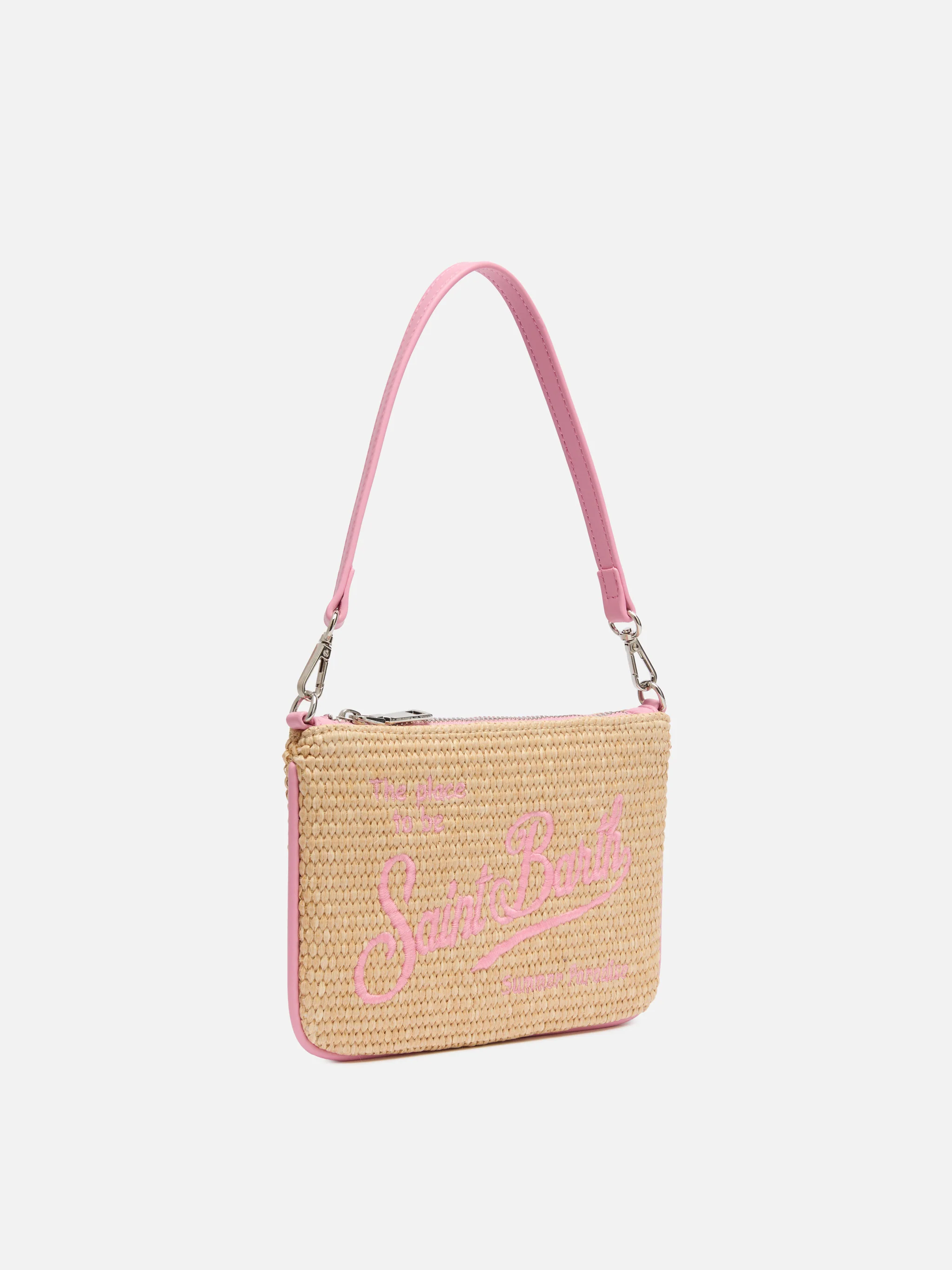 Parisienne mini-etui in beige stro-effect