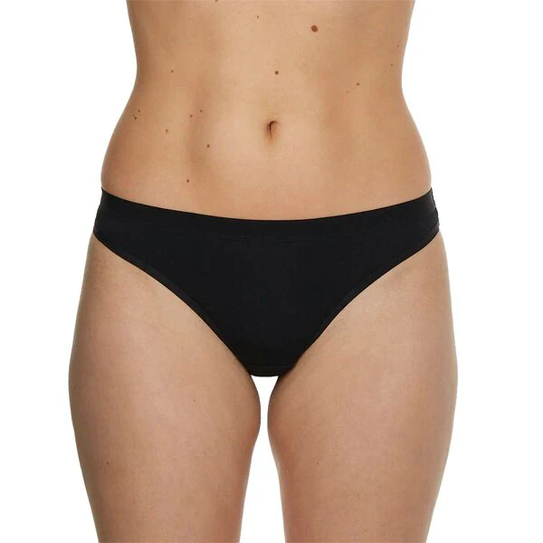 Kruidvat Baumwoll-Stretch-Tangas für Damen<br>schwarz, Größe S, 2 Stück