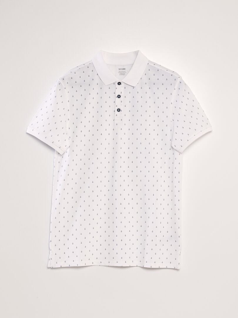 Poloshirt met patroon - WIT