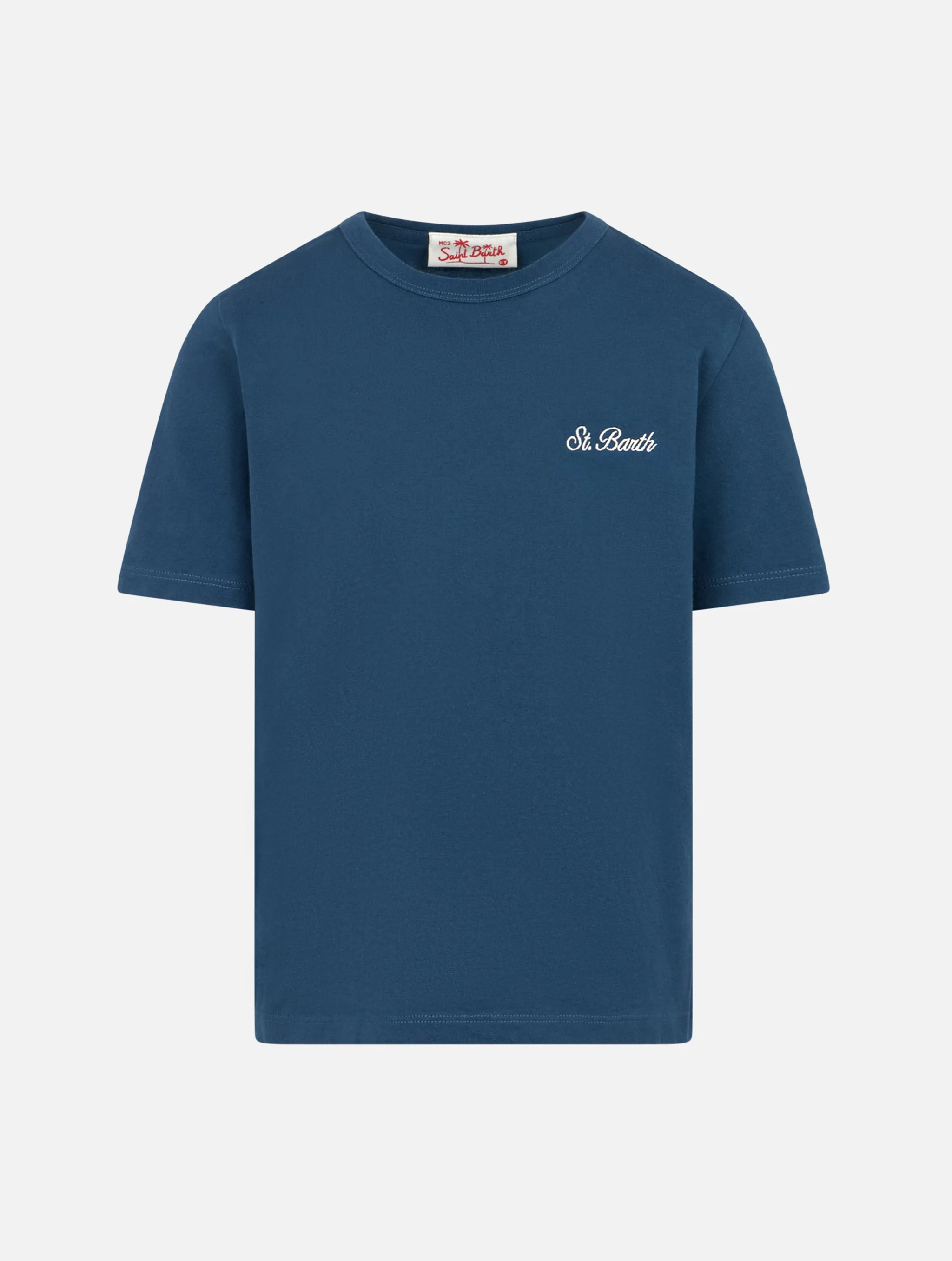 Dover jongens T-shirt van marineblauw katoenjersey met St. B-borduurwerk