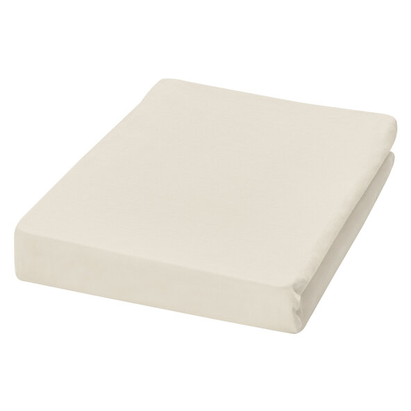 Supersoft fitted sheet for mattress topper, 90-100 x 200-220 cm, cream