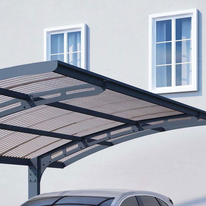 Carport Arizona Wave em alumínio e policarbonato, 4,95 x 2,89 m