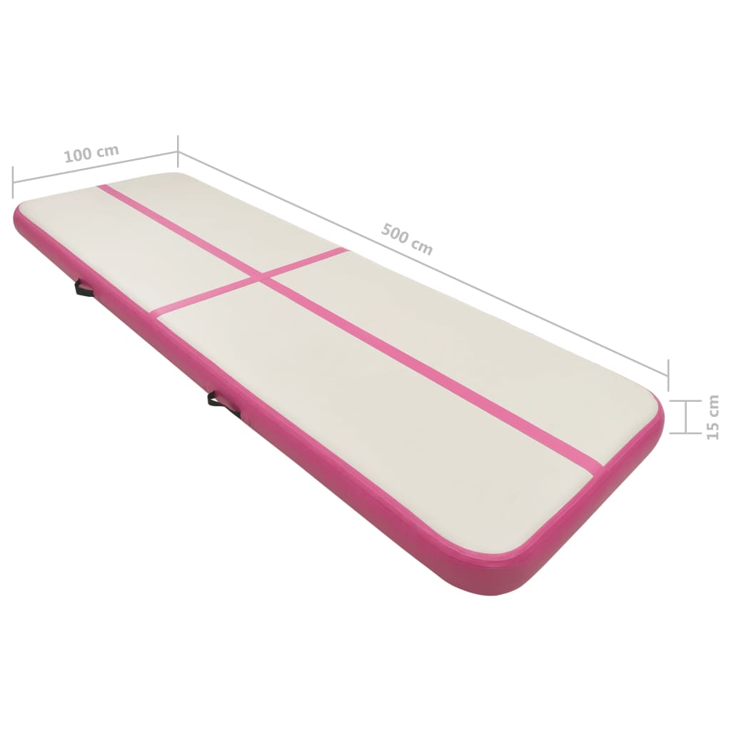 Saltea gonflabilă de gimnastică Vidaxl cu pompă 500x100x15 cm
