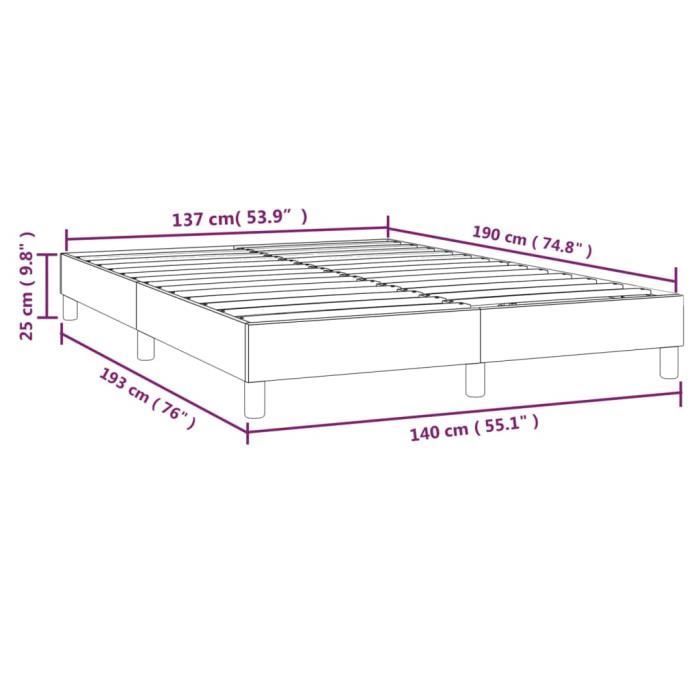 Base de cama vidaXL con muelles, color azul, 140x190 cm, tela (3120514).